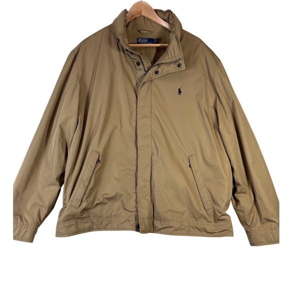 Polo by Ralph Lauren Other - Polo Ralph Lauren Mens XXL Tan Harrington Jacket Fleece Lined Stowaway Hood